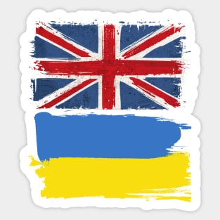 Uk and Ukraine Flag Sticker